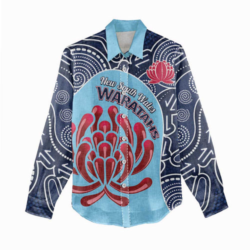 Custom Australia NSW Waratahs Women Casual Shirt Go Champions Aboriginal Art