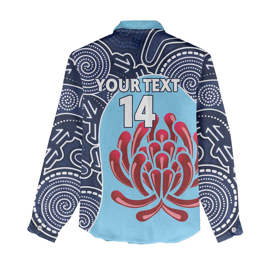 Custom Australia NSW Waratahs Women Casual Shirt Go Champions Aboriginal Art