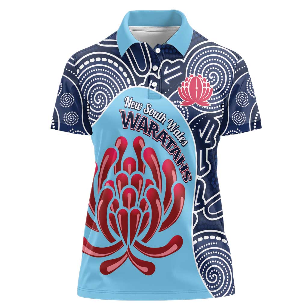 Custom Australia NSW Waratahs Women Polo Shirt Go Champions Aboriginal Art