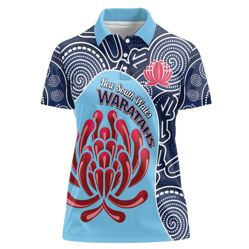 Custom Australia NSW Waratahs Women Polo Shirt Go Champions Aboriginal Art