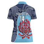Custom Australia NSW Waratahs Women Polo Shirt Go Champions Aboriginal Art