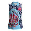 Custom Australia NSW Waratahs Women Sleeveless Polo Shirt Go Champions Aboriginal Art