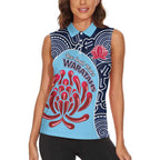 Custom Australia NSW Waratahs Women Sleeveless Polo Shirt Go Champions Aboriginal Art