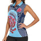 Custom Australia NSW Waratahs Women Sleeveless Polo Shirt Go Champions Aboriginal Art
