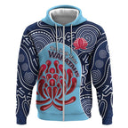 Custom Australia NSW Waratahs Zip Hoodie Go Champions Aboriginal Art