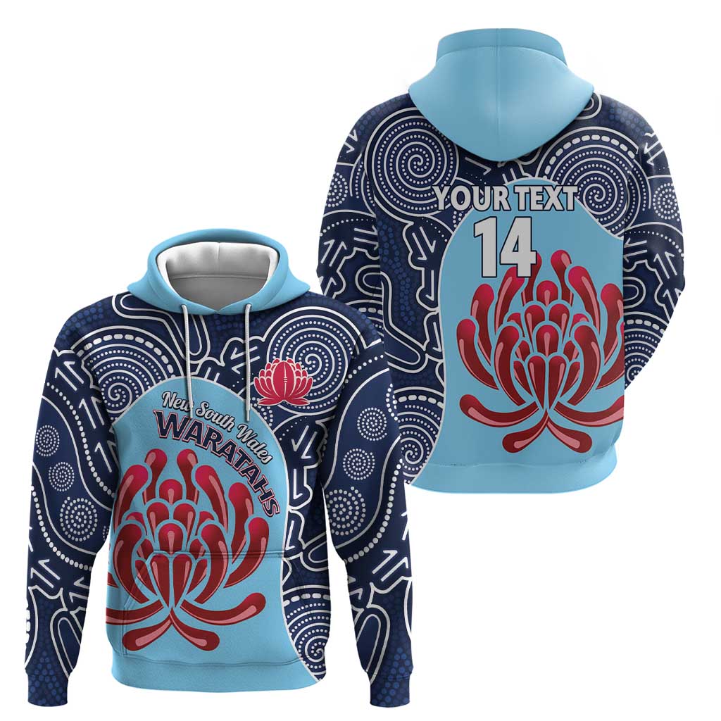 Custom Australia NSW Waratahs Zip Hoodie Go Champions Aboriginal Art