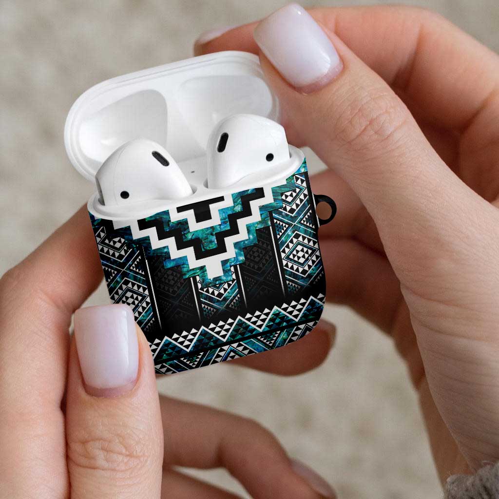 Paua Shell Taniko Pattern Aotearoa AirPods Case Niho Taniwha Mix Poutama - Aussie Hoodie