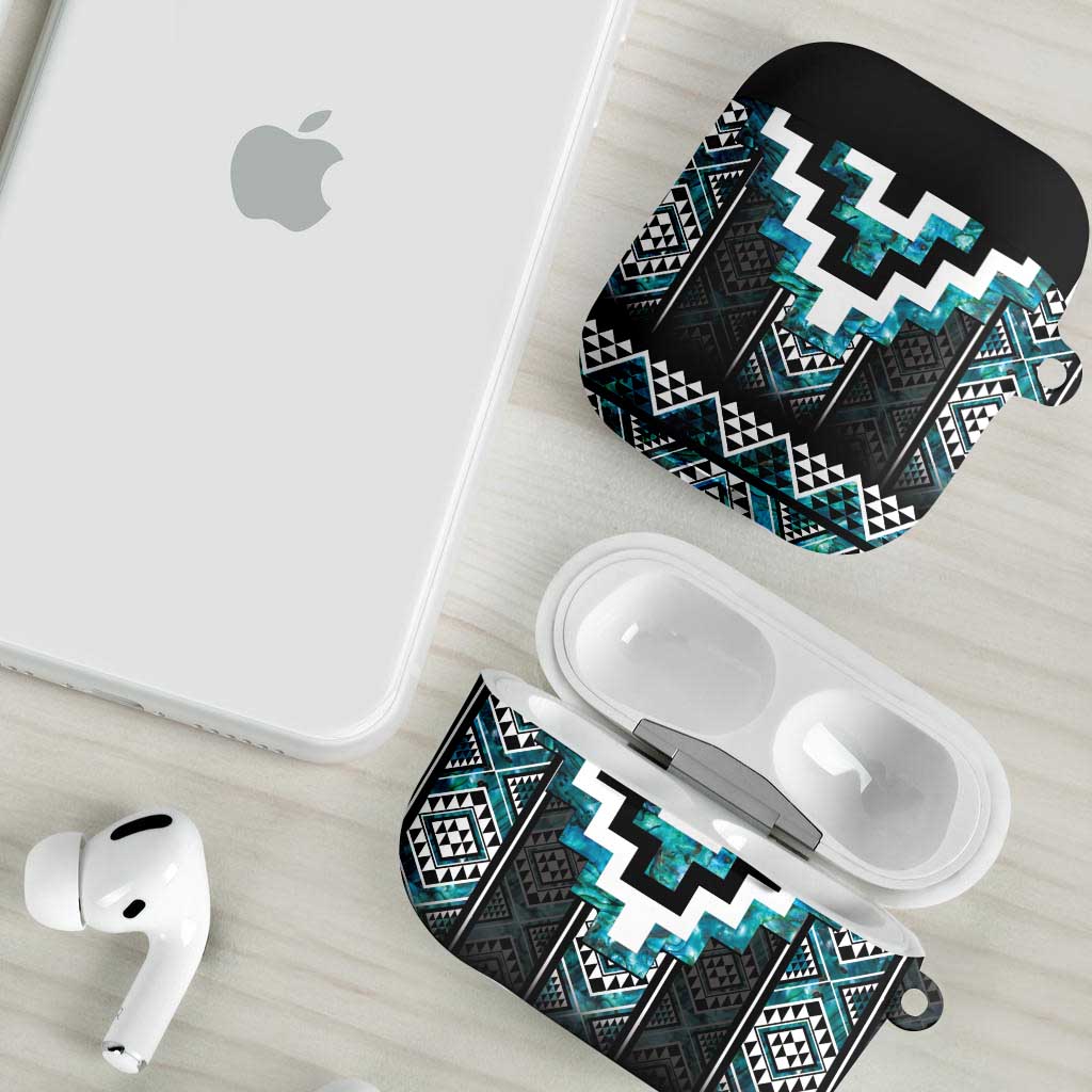 Paua Shell Taniko Pattern Aotearoa AirPods Case Niho Taniwha Mix Poutama - Aussie Hoodie