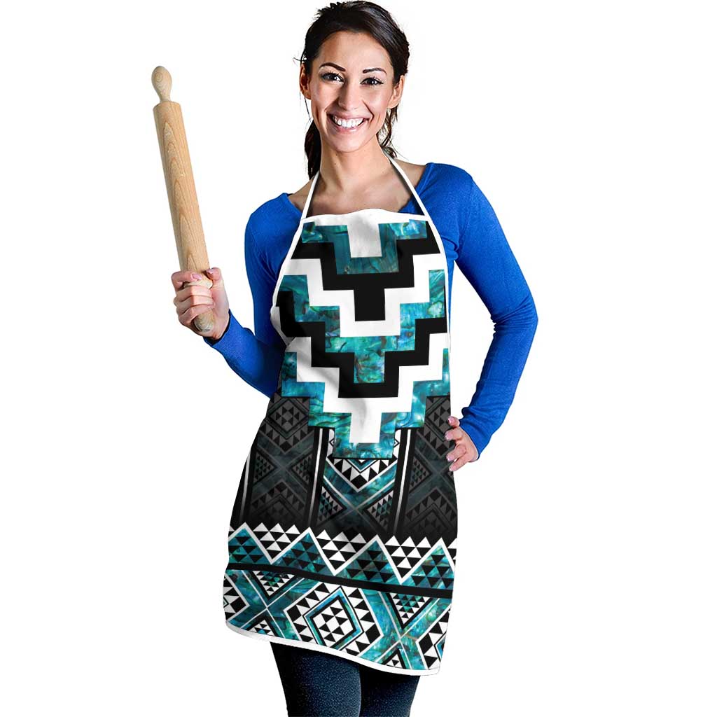 Paua Shell Taniko Pattern Aotearoa Apron Niho Taniwha Mix Poutama - Aussie Hoodie