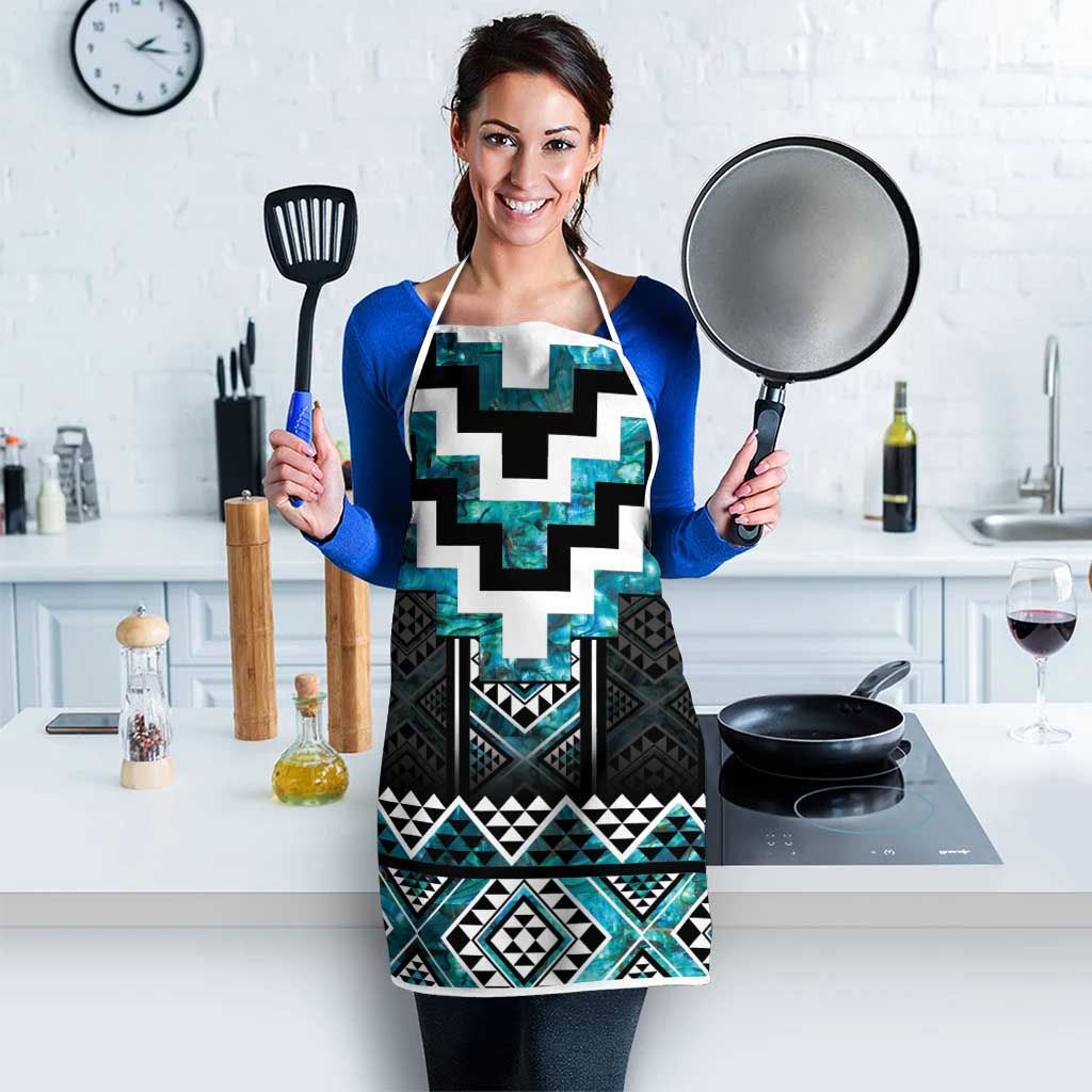 Paua Shell Taniko Pattern Aotearoa Apron Niho Taniwha Mix Poutama - Aussie Hoodie
