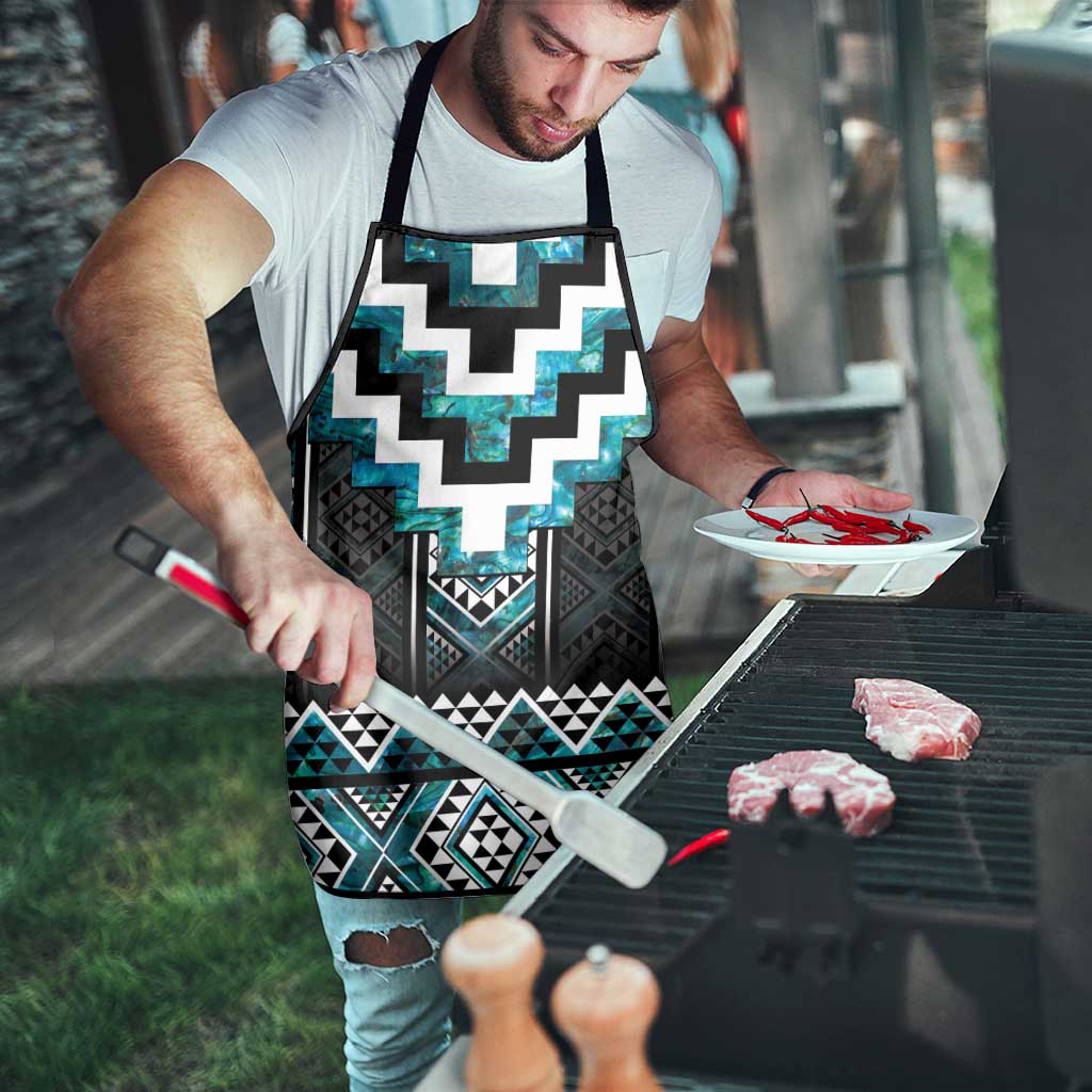 Paua Shell Taniko Pattern Aotearoa Apron Niho Taniwha Mix Poutama - Aussie Hoodie