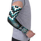 Paua Shell Taniko Pattern Aotearoa Arm Sleeves Niho Taniwha Mix Poutama - Aussie Hoodie