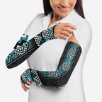 Paua Shell Taniko Pattern Aotearoa Arm Sleeves Niho Taniwha Mix Poutama - Aussie Hoodie