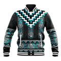 Paua Shell Taniko Pattern Aotearoa Baseball Jacket Niho Taniwha Mix Poutama
