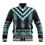 Paua Shell Taniko Pattern Aotearoa Baseball Jacket Niho Taniwha Mix Poutama