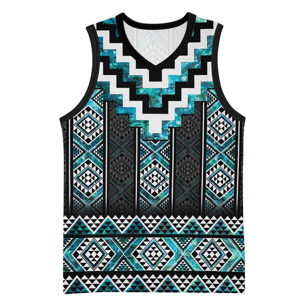 Paua Shell Taniko Pattern Aotearoa Basketball Jersey Niho Taniwha Mix Poutama - Aussie Hoodie