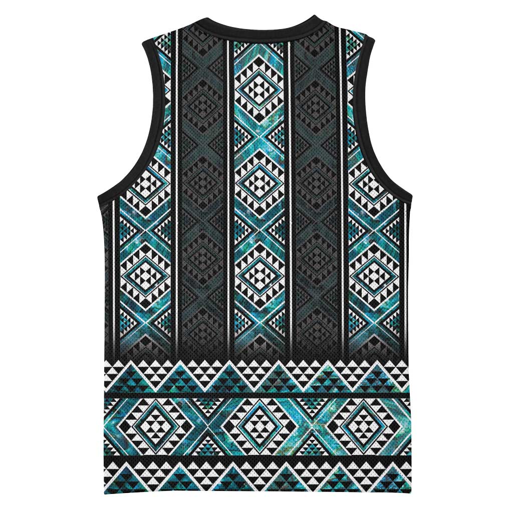 Paua Shell Taniko Pattern Aotearoa Basketball Jersey Niho Taniwha Mix Poutama - Aussie Hoodie