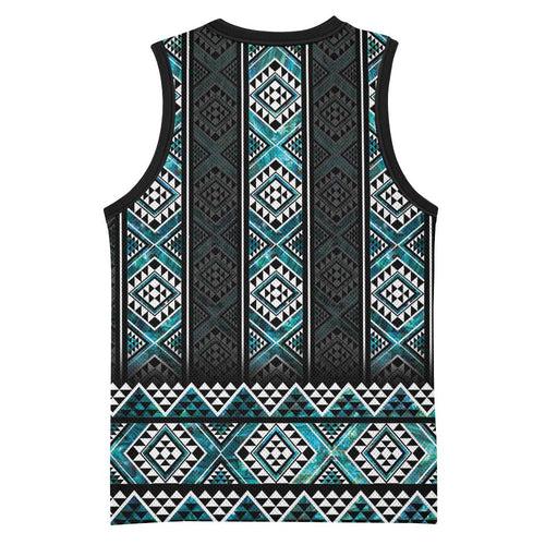 Paua Shell Taniko Pattern Aotearoa Basketball Jersey Niho Taniwha Mix Poutama - Aussie Hoodie