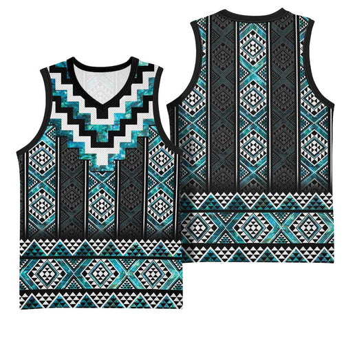 Paua Shell Taniko Pattern Aotearoa Basketball Jersey Niho Taniwha Mix Poutama - Aussie Hoodie