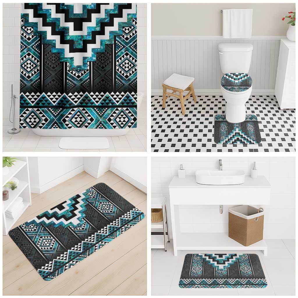 Paua Shell Taniko Pattern Aotearoa Bathroom Set Niho Taniwha Mix Poutama - Aussie Hoodie