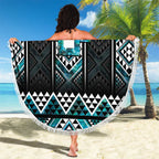 Paua Shell Taniko Pattern Aotearoa Beach Blanket Niho Taniwha Mix Poutama