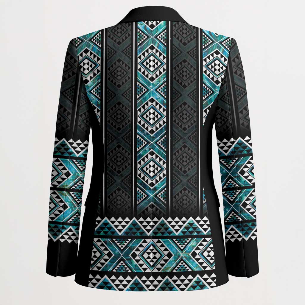 Paua Shell Taniko Pattern Aotearoa Blazer Niho Taniwha Mix Poutama - Aussie Hoodie