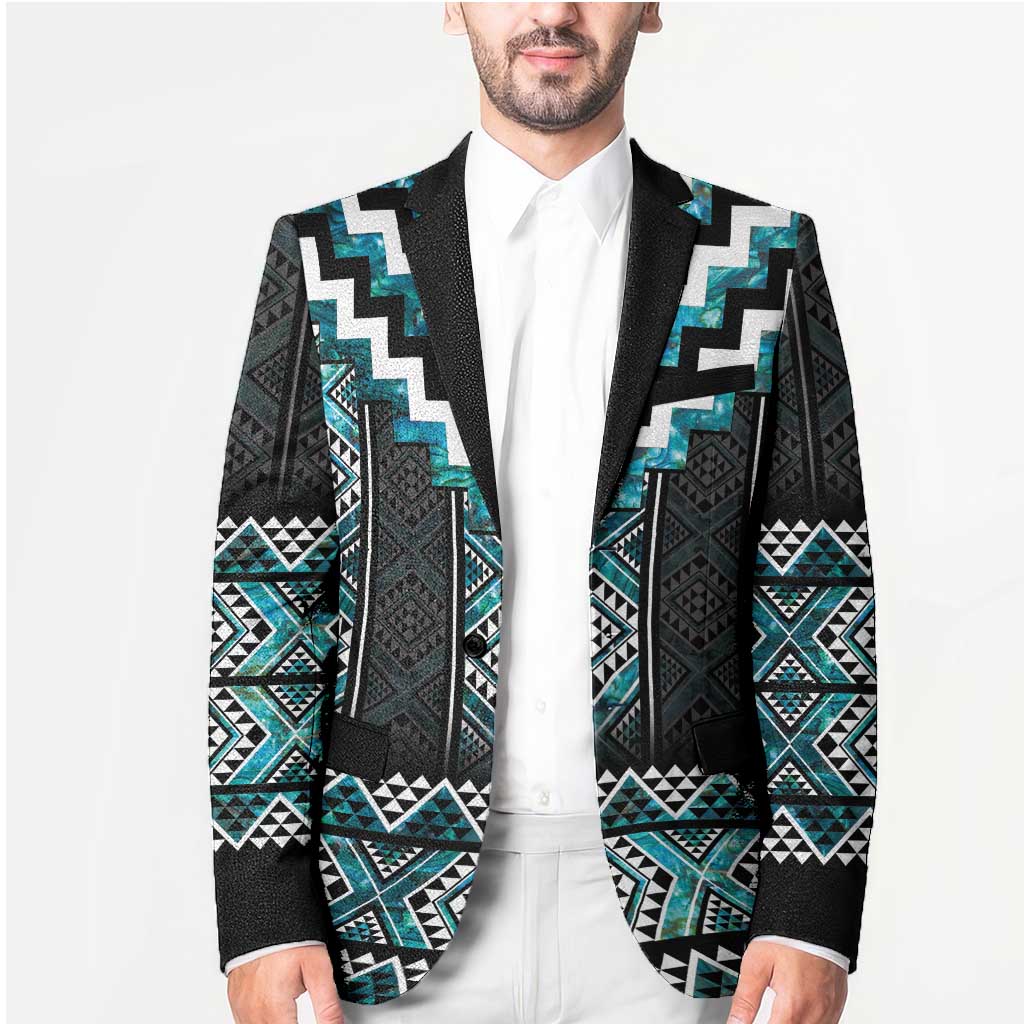 Paua Shell Taniko Pattern Aotearoa Blazer Niho Taniwha Mix Poutama - Aussie Hoodie