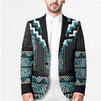 Paua Shell Taniko Pattern Aotearoa Blazer Niho Taniwha Mix Poutama - Aussie Hoodie