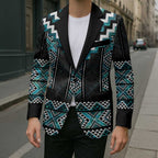 Paua Shell Taniko Pattern Aotearoa Blazer Niho Taniwha Mix Poutama - Aussie Hoodie