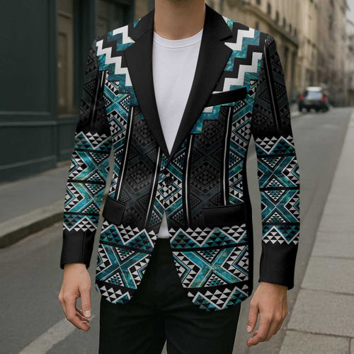 Paua Shell Taniko Pattern Aotearoa Blazer Niho Taniwha Mix Poutama - Aussie Hoodie