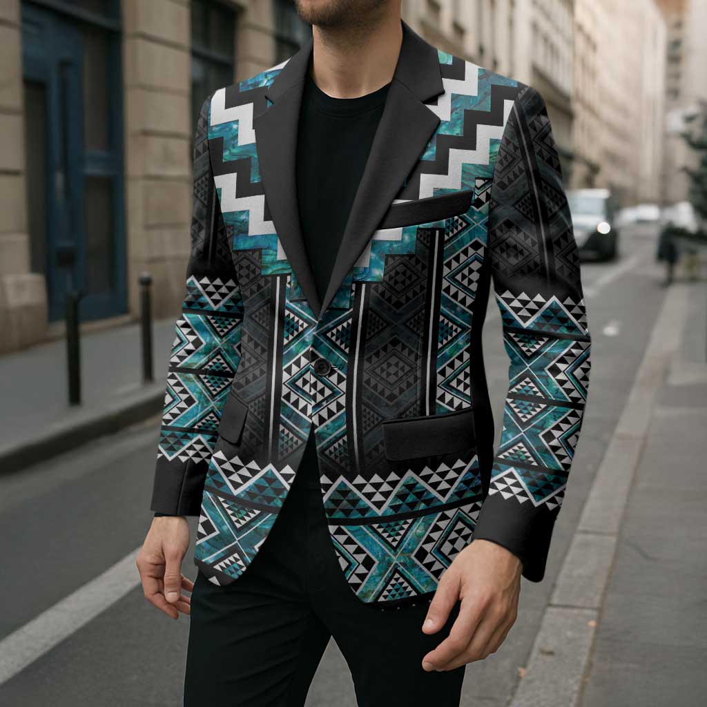 Paua Shell Taniko Pattern Aotearoa Blazer Niho Taniwha Mix Poutama - Aussie Hoodie