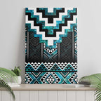 Paua Shell Taniko Pattern Aotearoa Canvas Wall Art Niho Taniwha Mix Poutama