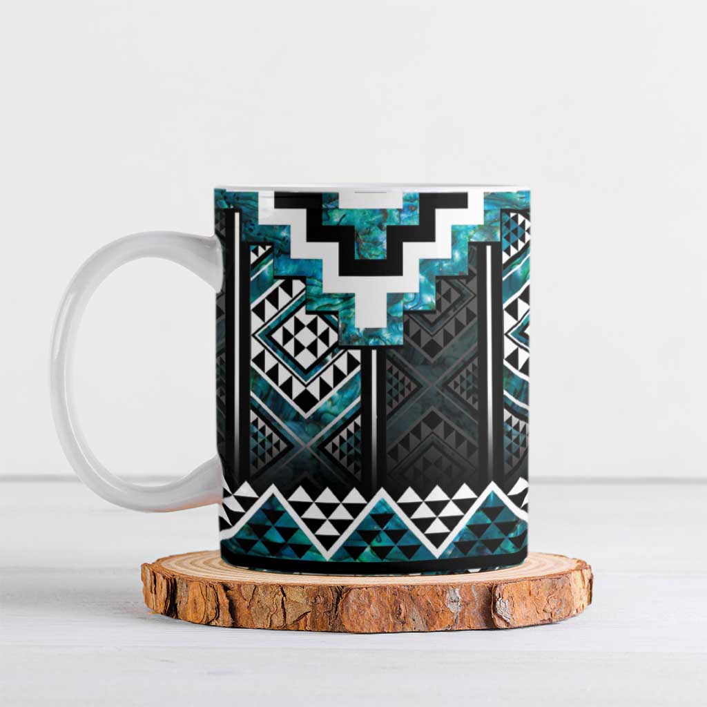 Paua Shell Taniko Pattern Aotearoa Ceramic Mug Niho Taniwha Mix Poutama - Aussie Hoodie