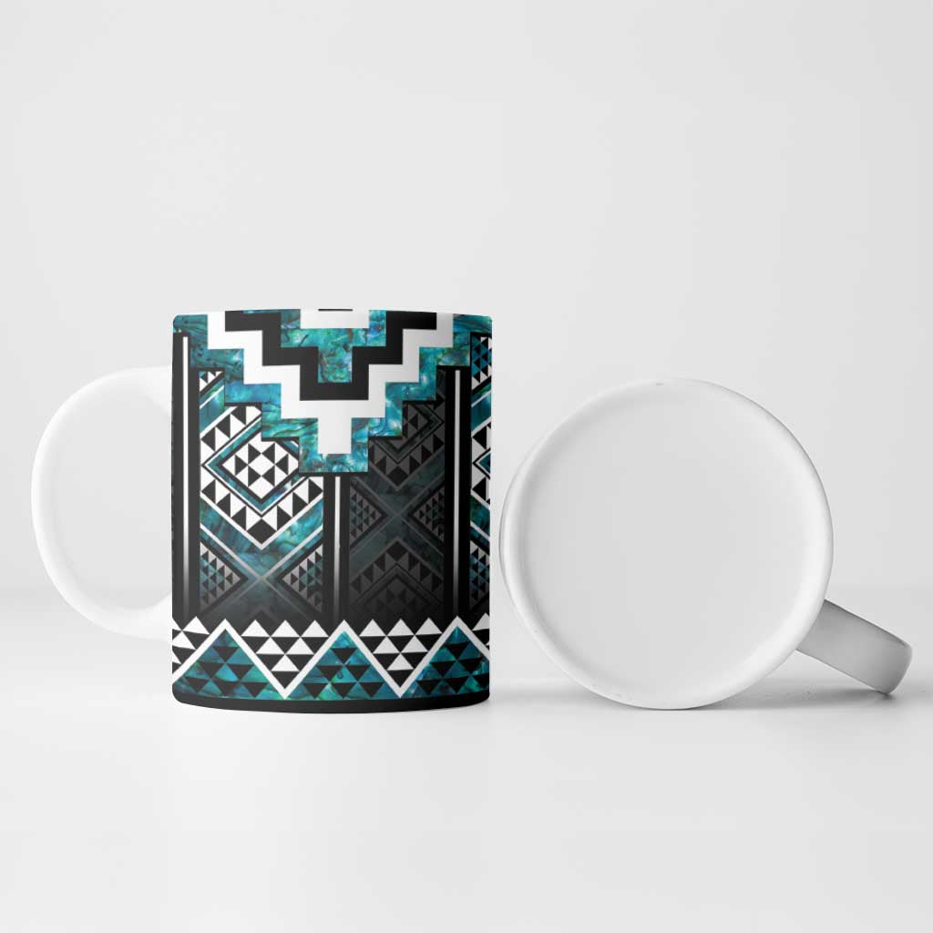 Paua Shell Taniko Pattern Aotearoa Ceramic Mug Niho Taniwha Mix Poutama - Aussie Hoodie