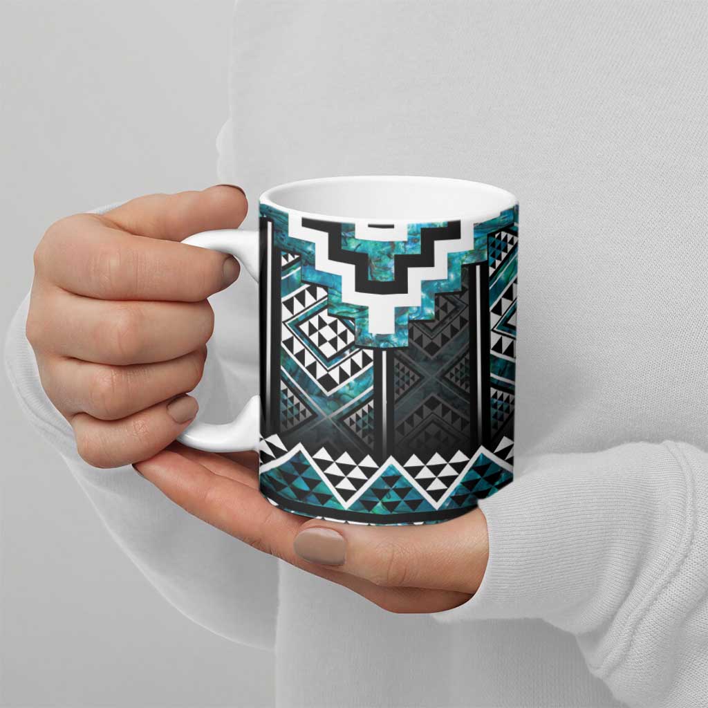 Paua Shell Taniko Pattern Aotearoa Ceramic Mug Niho Taniwha Mix Poutama - Aussie Hoodie