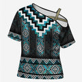 Paua Shell Taniko Pattern Aotearoa Cross Shoulder Shirt Niho Taniwha Mix Poutama - Aussie Hoodie