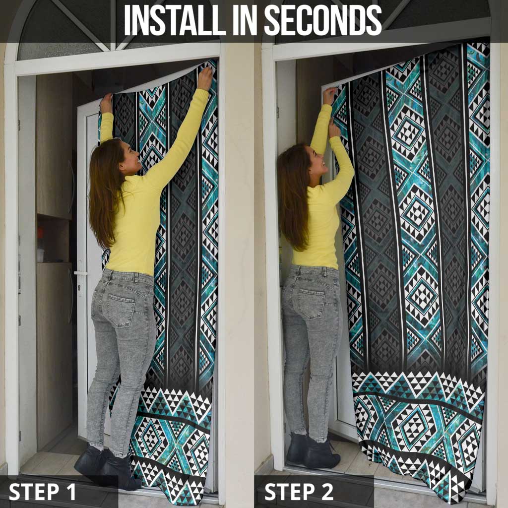 Paua Shell Taniko Pattern Aotearoa Door Cover Niho Taniwha Mix Poutama - Aussie Hoodie