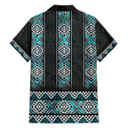 Paua Shell Taniko Pattern Aotearoa Family Matching Long Sleeve Bodycon Dress and Hawaiian Shirt Niho Taniwha Mix Poutama