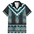 Paua Shell Taniko Pattern Aotearoa Family Matching Mermaid Dress and Hawaiian Shirt Niho Taniwha Mix Poutama