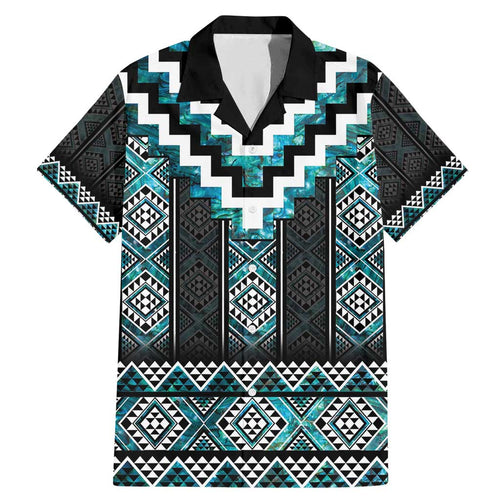 Paua Shell Taniko Pattern Aotearoa Family Matching Mermaid Dress and Hawaiian Shirt Niho Taniwha Mix Poutama