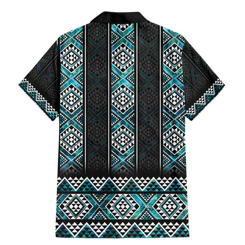 Paua Shell Taniko Pattern Aotearoa Family Matching Mermaid Dress and Hawaiian Shirt Niho Taniwha Mix Poutama