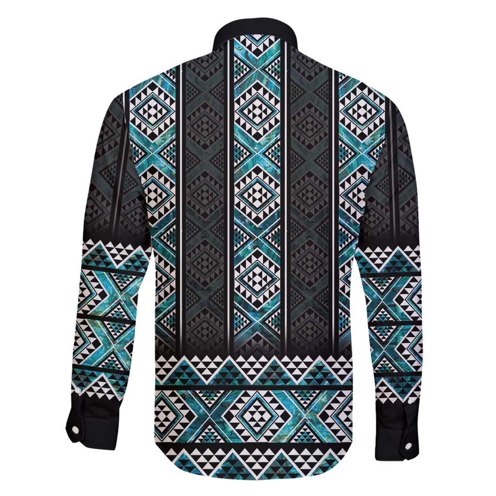Paua Shell Taniko Pattern Aotearoa Family Matching Mermaid Dress and Hawaiian Shirt Niho Taniwha Mix Poutama