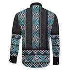 Paua Shell Taniko Pattern Aotearoa Family Matching Mermaid Dress and Hawaiian Shirt Niho Taniwha Mix Poutama