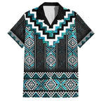 Paua Shell Taniko Pattern Aotearoa Family Matching Summer Maxi Dress and Hawaiian Shirt Niho Taniwha Mix Poutama