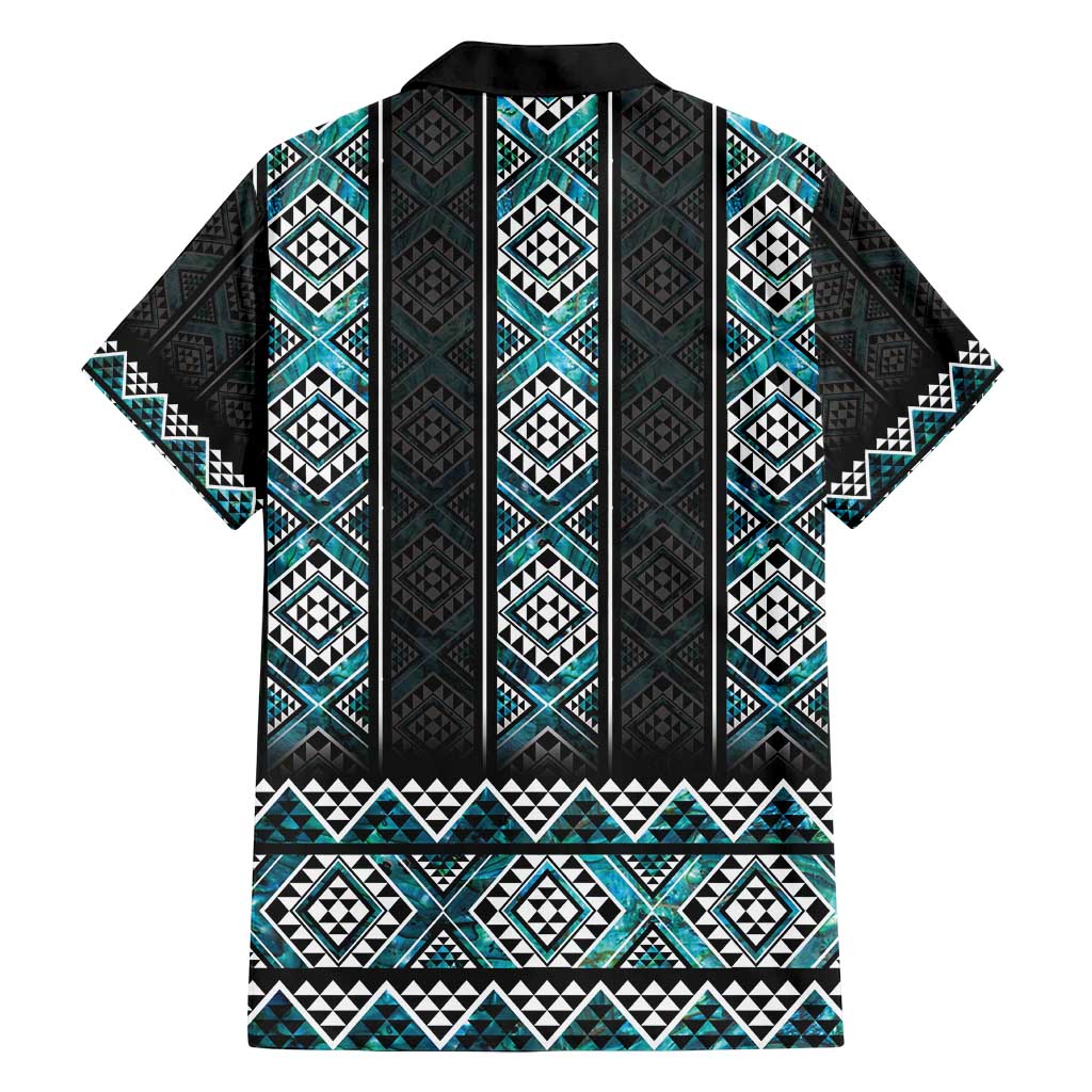 Paua Shell Taniko Pattern Aotearoa Family Matching Summer Maxi Dress and Hawaiian Shirt Niho Taniwha Mix Poutama