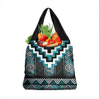 Paua Shell Taniko Pattern Aotearoa Grocery Bag Niho Taniwha Mix Poutama