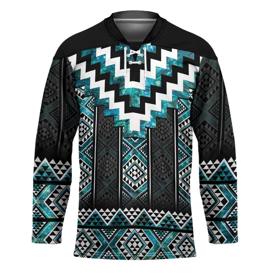 Paua Shell Taniko Pattern Aotearoa Hockey Jersey Niho Taniwha Mix Poutama - Aussie Hoodie