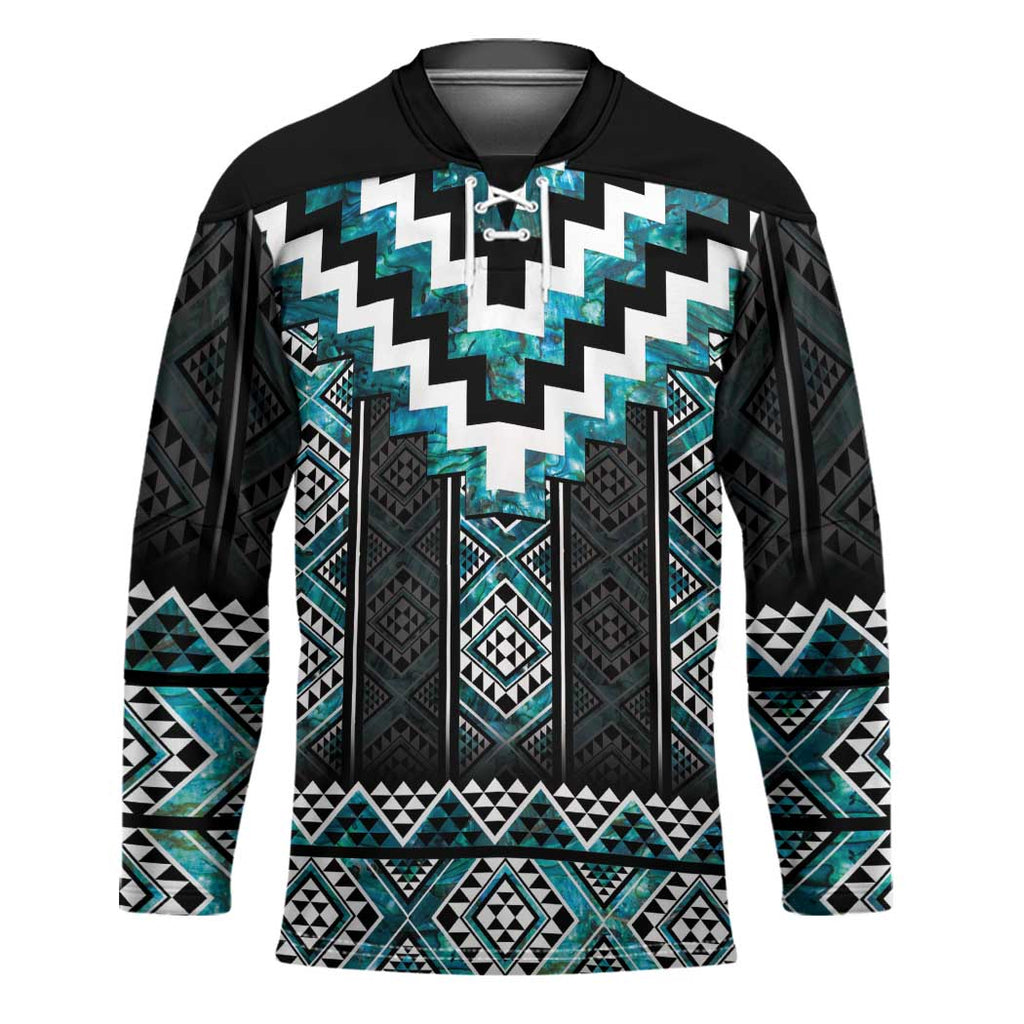 Paua Shell Taniko Pattern Aotearoa Hockey Jersey Niho Taniwha Mix Poutama - Aussie Hoodie