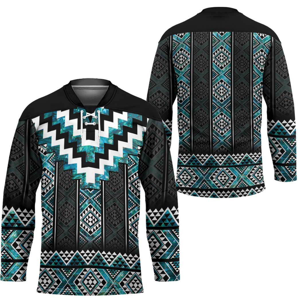 Paua Shell Taniko Pattern Aotearoa Hockey Jersey Niho Taniwha Mix Poutama - Aussie Hoodie