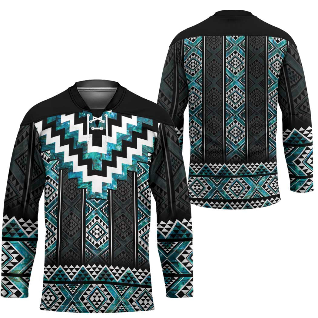 Paua Shell Taniko Pattern Aotearoa Hockey Jersey Niho Taniwha Mix Poutama - Aussie Hoodie